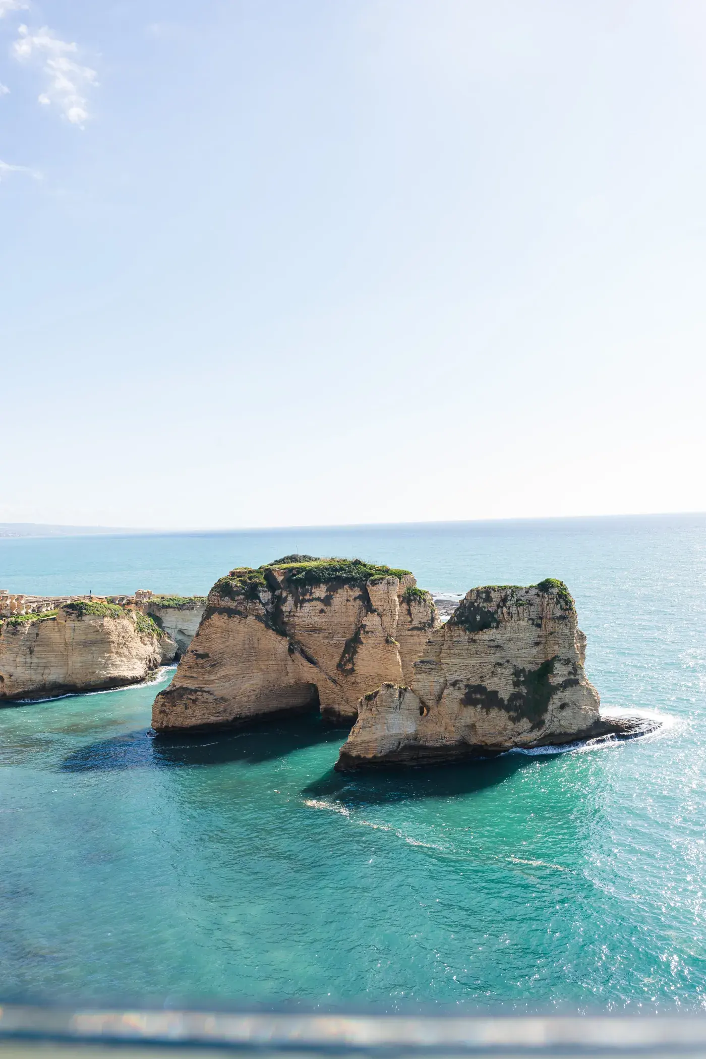 The Raouche rock in the Mediterranean, seen from the terrace, Al Falamanki Raouche