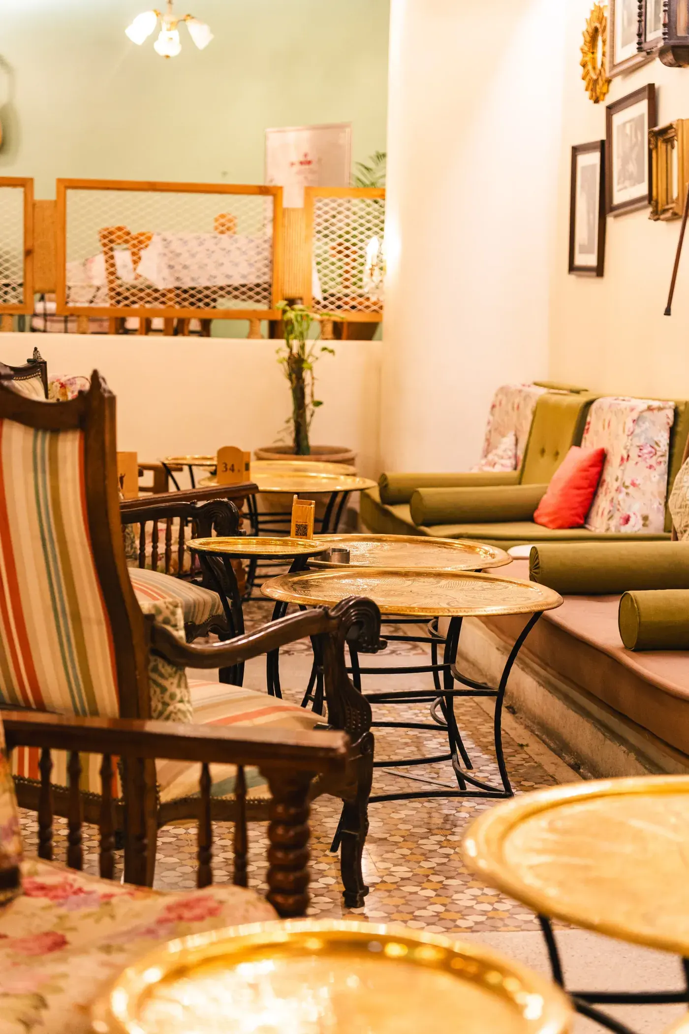 Wicker armchairs by the low tables, Al Falamanki Riyadh